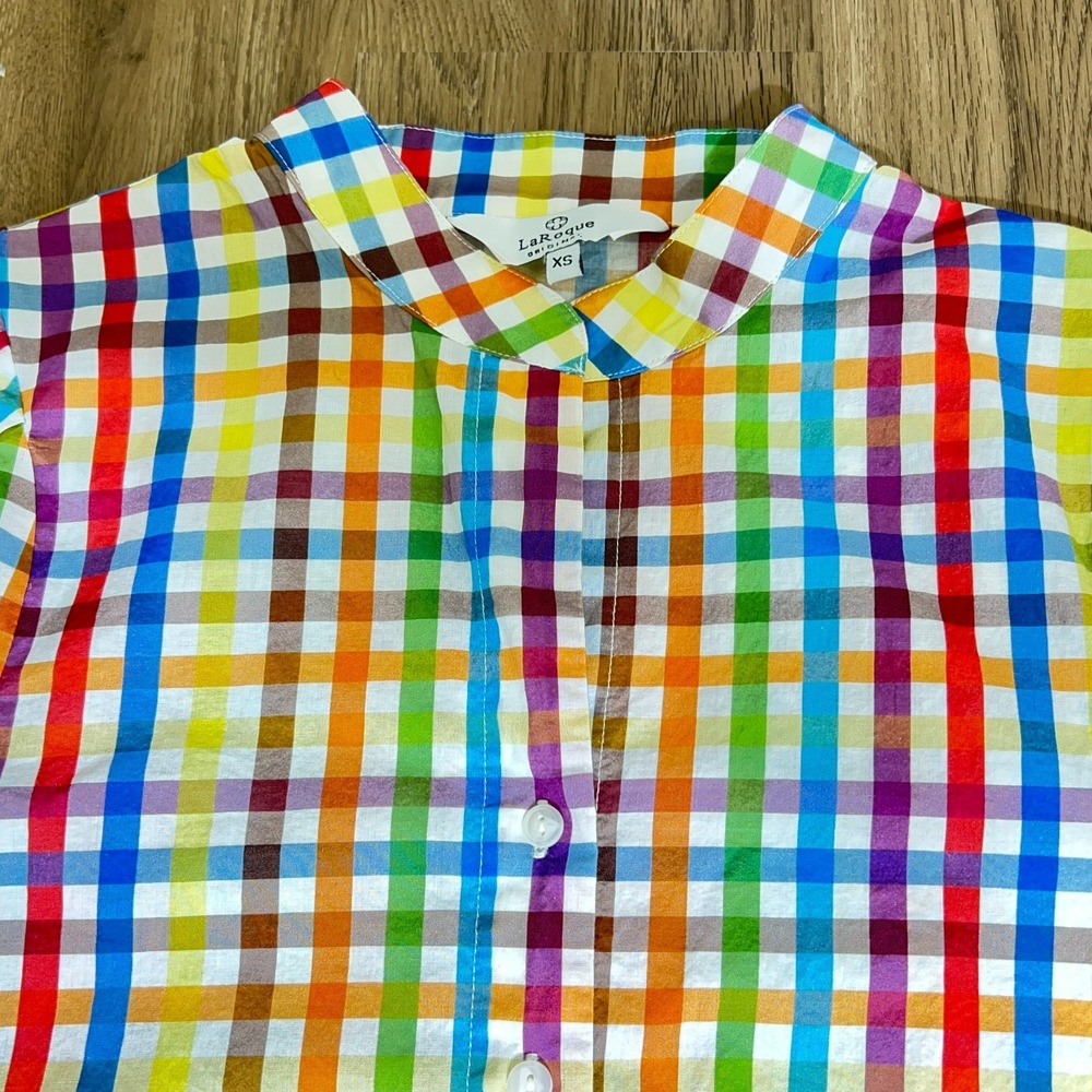 LaRogue Originals Multicolor Plaid‎ Button Front Shirt Women's XS Gingham